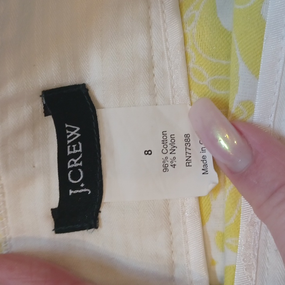 J. Crew Yellow/White Paisley Design Pencil Skirt - Picture 4 of 7